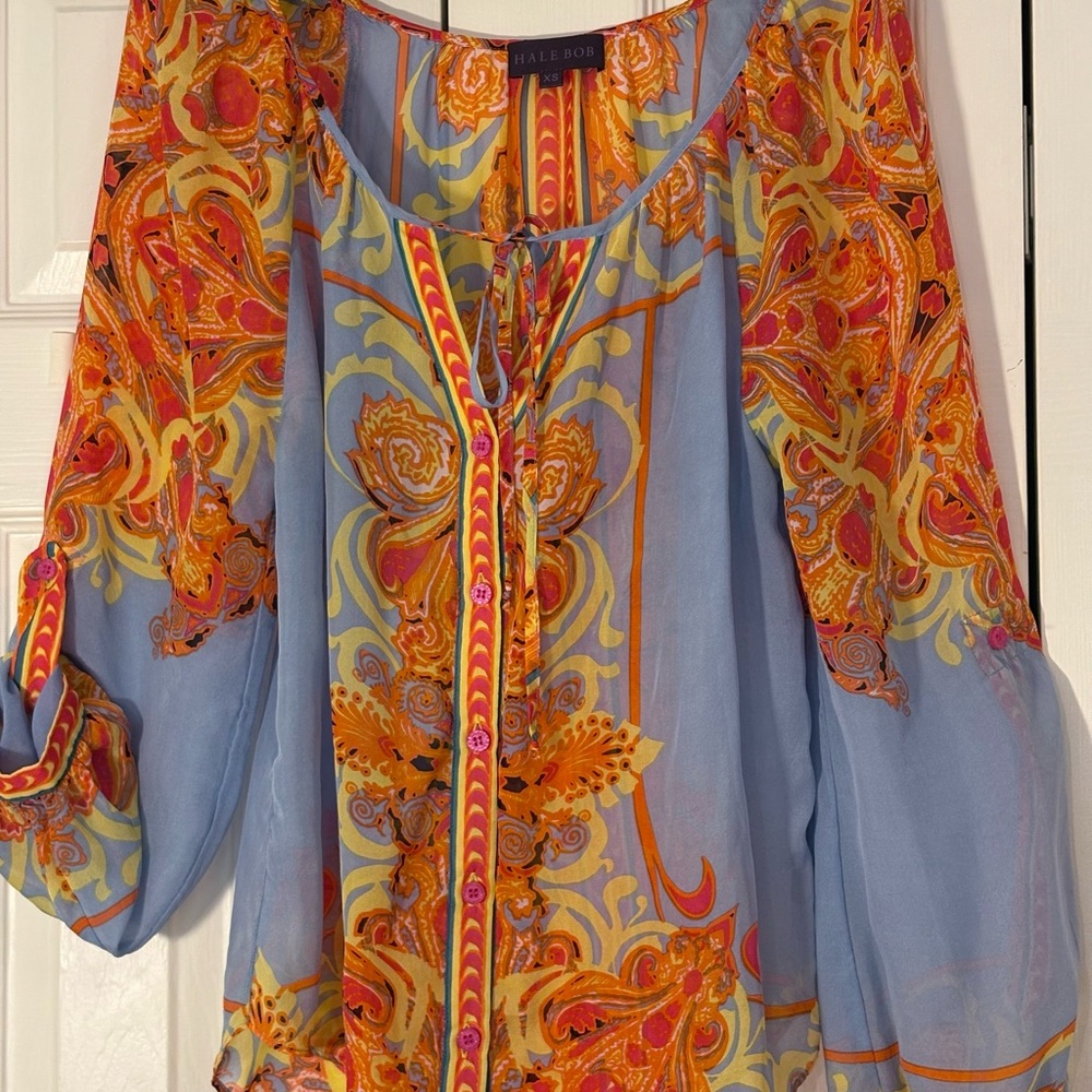Hale Bob Women's Size S Silk Chiffon  Blouse